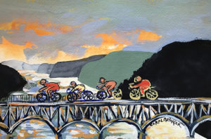 Cycling Highland Park Bridge by Carol Skinger